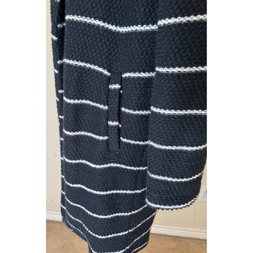 Marine Layer‎ Birdseye Coat Open Front Cardigan Black White Stripes Size Small - Picture 8 of 16
